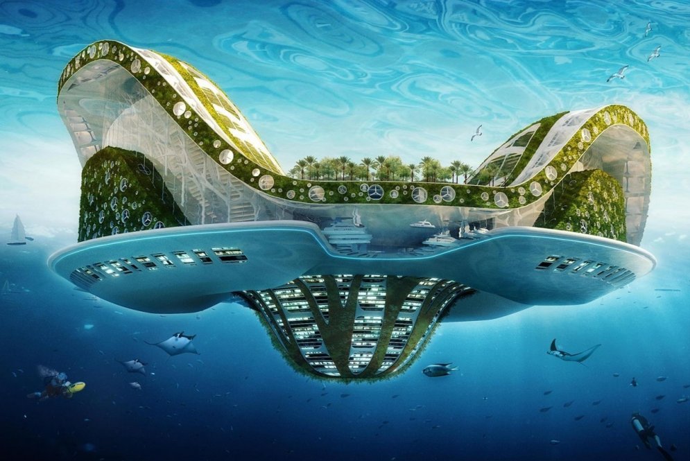 Kādā pasaulē dzīvosim nākotnē: peldošo pilsētu projekti