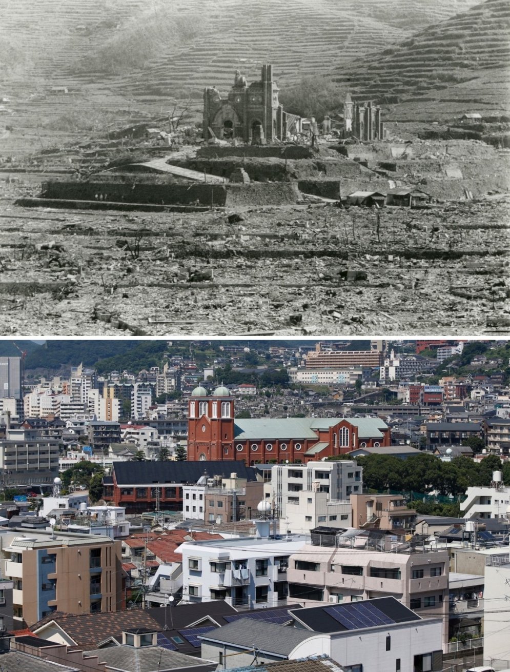 Хиросима и Нагасаки — одни и те же места после ядерной бомбежки и сегодня
