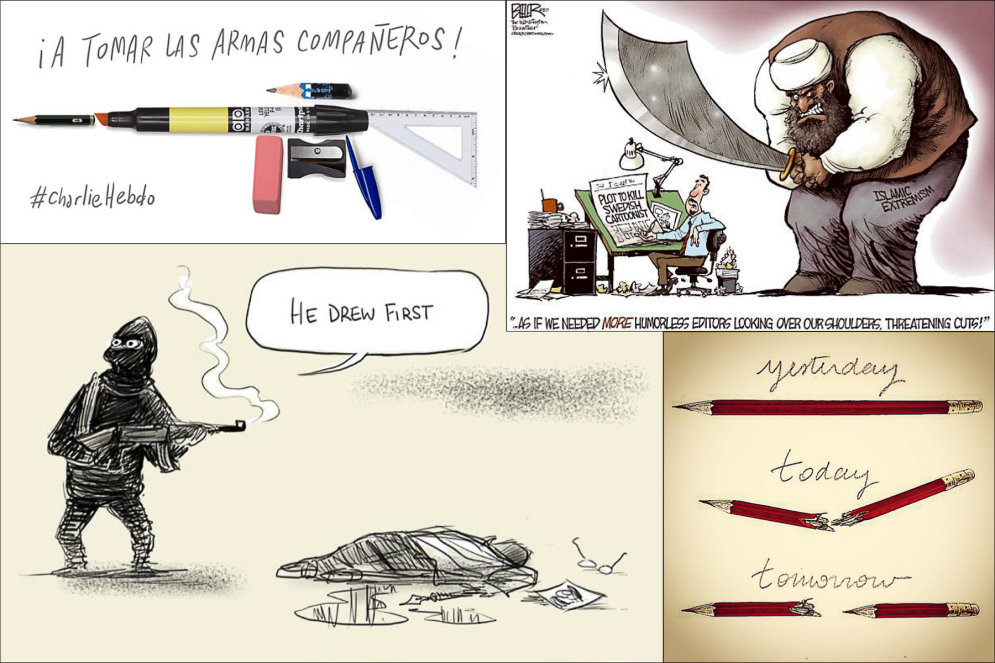 23 душераздирающие карикатуры в ответ на стрельбу в редакции Charlie Hebdo