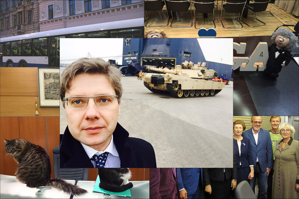 Нил Ушаков сделал селфи с американским танком в Риге (+ смешные фото из его "Твиттера")