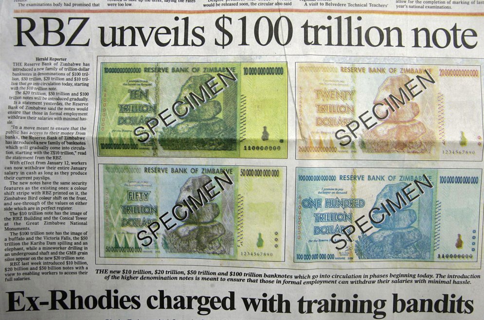 Zimbabves dolāra nedienas jeb kā kļūt par kvadriljonāru
