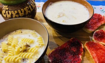 Makaronu piena zupa ar kanēli