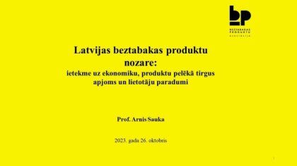 Pētījuma par Latvijas beztabakas produktu nozari prezentācija