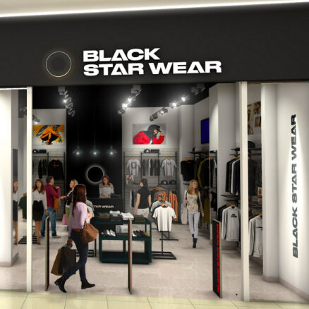 'Black star wear' apģērbus ar Krievijas prezidenta ģīmetni un armijas tematiku esot izpārdevis