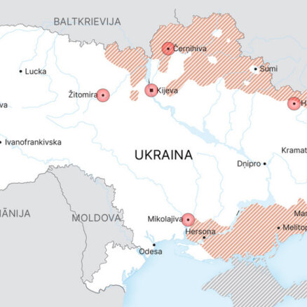 Karte: Kā pret Krieviju aizstāvas Ukraina? (5. marta aktuālā informācija)