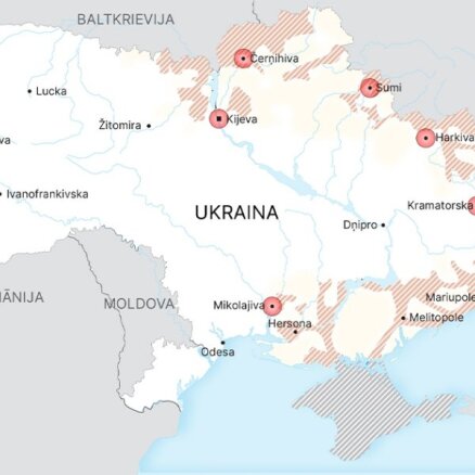 Karte: Kā pret Krieviju aizstāvas Ukraina? (24. marta aktuālā informācija)