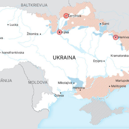 Karte: Kā pret Krieviju aizstāvas Ukraina? (1. aprīļa aktuālā informācija)