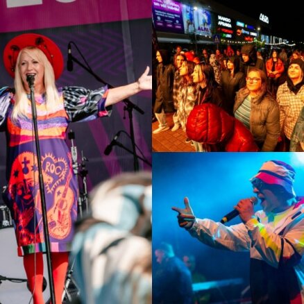 Foto: Tauta pulcējas lielveikala 'Alfa' 20 gadu jubilejas festivālā