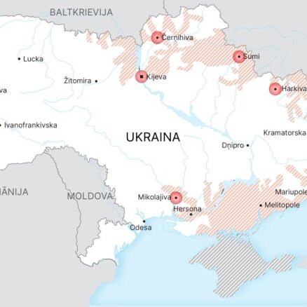 Karte: Kā pret Krieviju aizstāvas Ukraina? (17. marta aktuālā informācija)