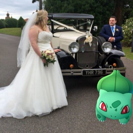 Foto: Pokemonu medības gandrīz sagandē kāzas