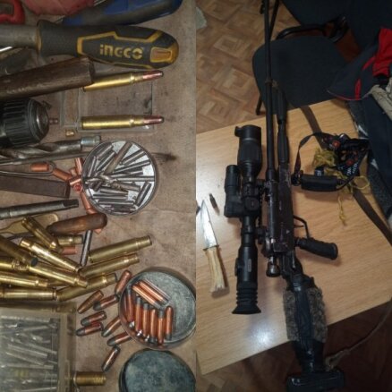 Policija Limbažu novada mežā aizturējusi malumednieku; izņemti ieroči un munīcija