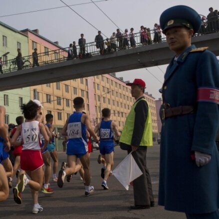 Foto: Pirmais starptautiskais maratons Ziemeļkorejā