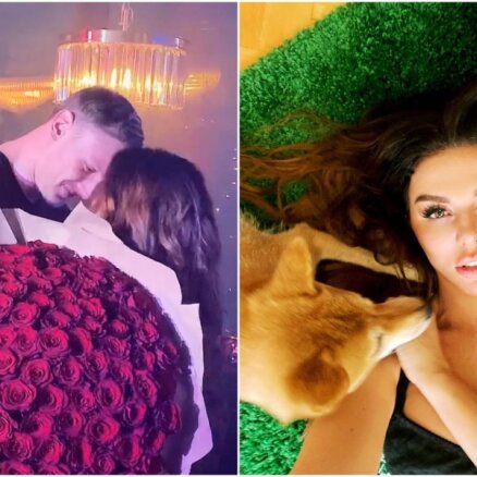 Timma mīļoto Annu Sedokovu albuma prezentācijā sveic ar milzu rožu klēpi