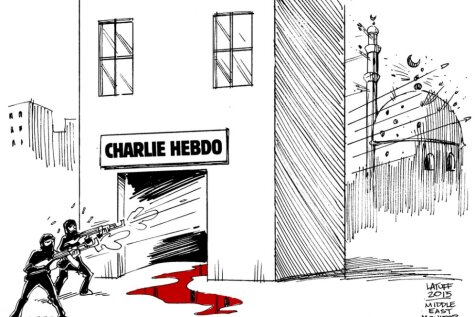 Ar emocionāliem komiksiem karikatūristi reaģē uz Parīzes apšaudi