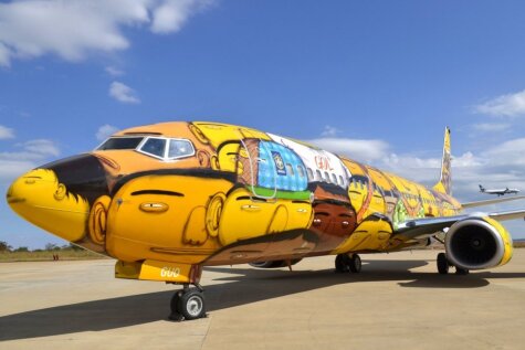 Brazīlijas futbola izlases lidmašīna - īsts mākslas darbs