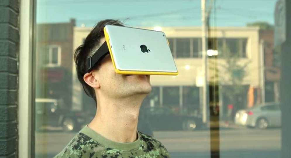 Iegūsti virtuālo realitāti, piekarinot uz sejas 'iPad'