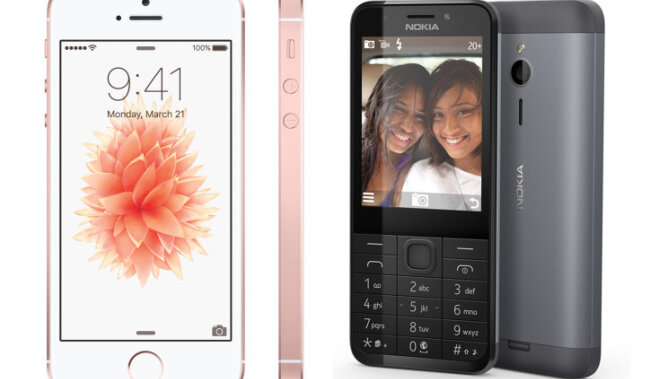 Deviņi iemesli, kāpēc 'Nokia 230' ir labāks par 'Apple iPhone SE'