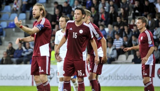 EURO 2016 kvalifikācijas spēlē Latvija minimāli piekāpjas Čehijai