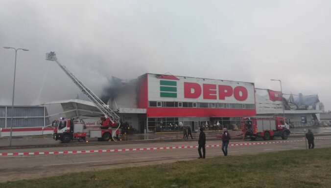 Товары сгоревшего Depo в Резекне застрахованы, магазин попытаются восстановить