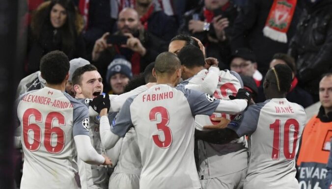 'Liverpool' droši uzvar 'Bayern' un sasniedz Čempionu līgas ceturtdaļfinālu