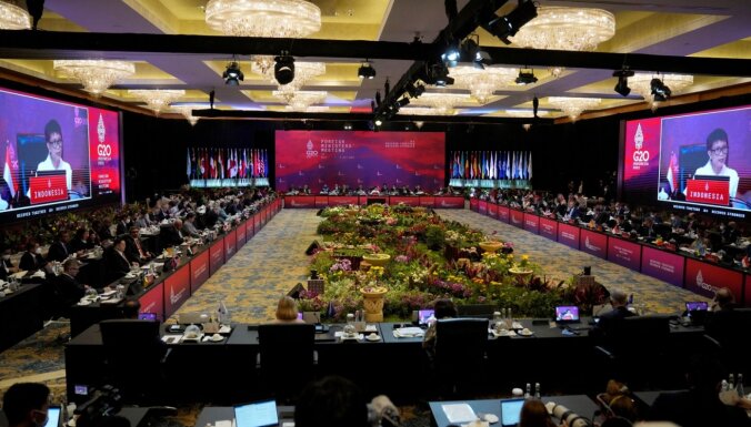 Indonēzija G20 ministru sanāksmi sāk ar aicinājumu izbeigt karu Ukrainā