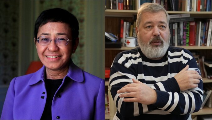 Nobela Miera prēmija - žurnālistiem Resai un Muratovam