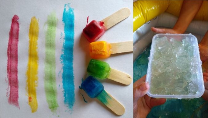 Leduskrāsas un aukstā želeja – divas karsto dienu rotaļu idejas mazuļiem