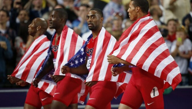 United States 4x100 m team Trell Kimmons, Justin Gatlin, Tyson Gay and Ryan Bailey