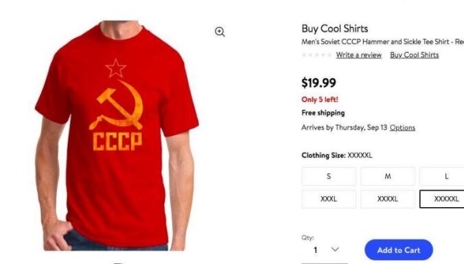 Калниете призвала Wal-Mart изъять из продажи футболки с символикой СССР