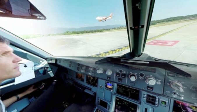 ВИДЕО: Интерактивный тур по кабине пилотов в момент взлета самолета (картинка крутится на 360 градусов)