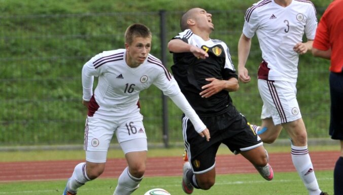 Latvijas U-21 futbola izlase Eiropas čempionāta kvalifikācijas turnīra mačā zaudē Beļģijai