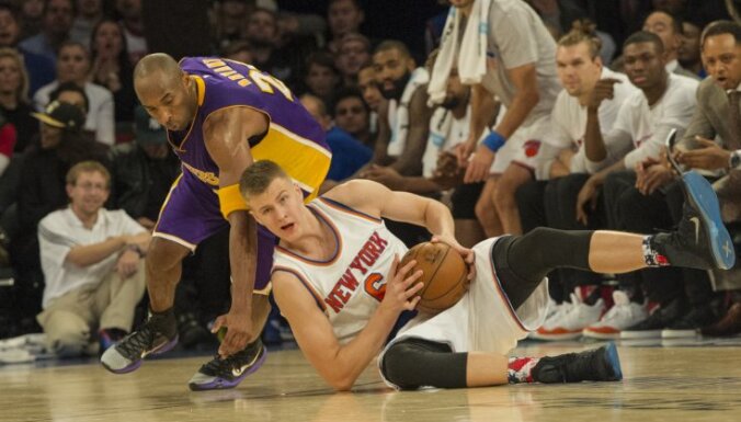 New York Knicks Kristaps Porzingis, Los Angeles Lakers Kobe Bryant