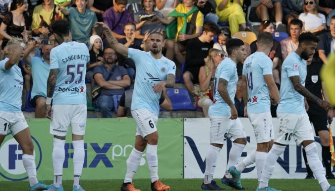 'Riga' futbolisti virslīgas mačā uzvar 'Metta' komandu