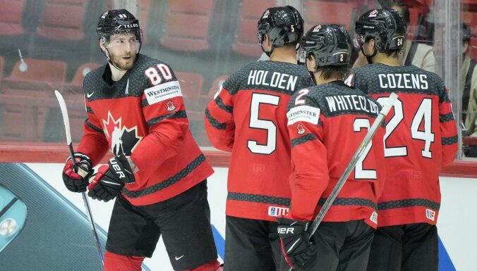 Kanādas hokejisti sagrauj Franciju grupu turnīra noslēgumā