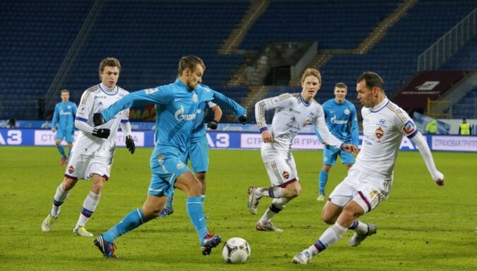 Cauņas CSKA svarīgā Krievijas čempionāta mačā cīnās neizšķirti ar 'Zeņit'