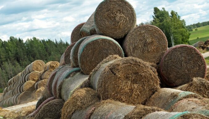 Otrdien Valmierā 400 kvadrātmetru platībā degusi kalte ar siena ruļļiem