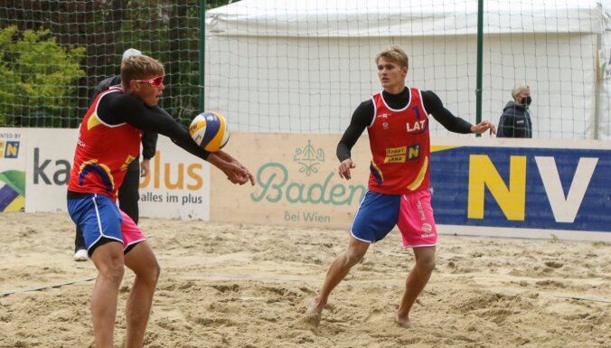 Visi trīs Latvijas pludmales volejbola dueti iekļūst U-22 EČ 'play-off'