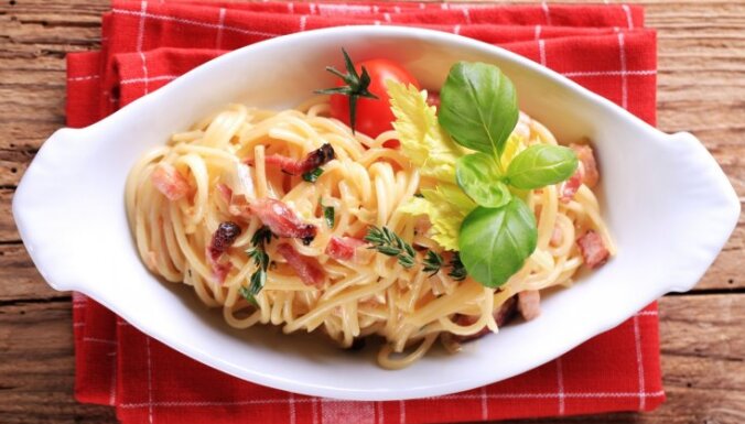Макароны с ветчиной или Pasta Carbonara