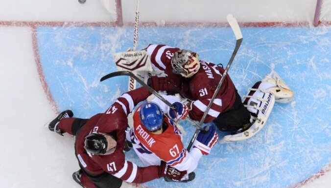 Сборная Латвии уступила чешским хоккеистам