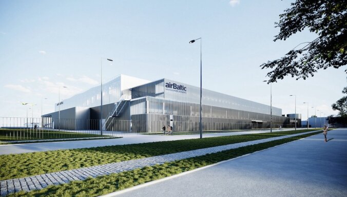 ФОТО: airBaltic построит крупный ангар в Рижском аэропорту