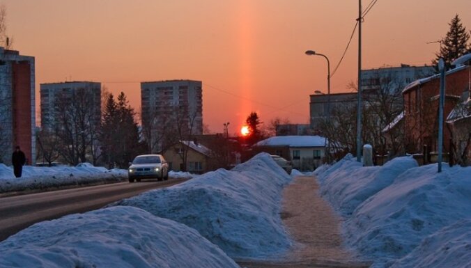 Rīgā novērots dīvains saulriets