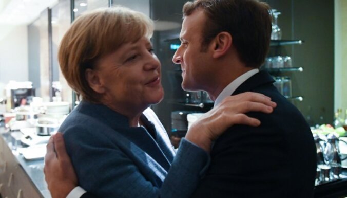 Makrona idejas var stiprināt franču-vācu asi, domā Merkele