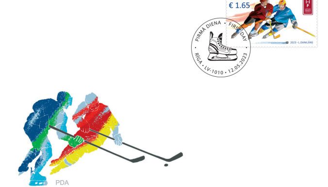 Создана новая почтовая марка, посвященная латвийскому хоккею