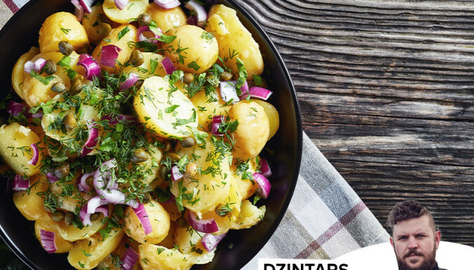 Jauno kartupeļu salāti ar kaperiem un sinepēm
