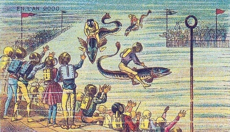 Роботы, летающие такси, скачки на рыбах: как люди 100 лет назад представляли XXI век