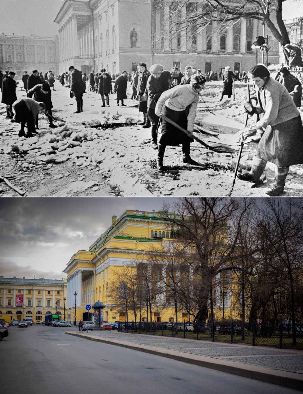 Arhīva foto: Krievijas un Ukrainas pilsētas Otrā pasaules kara laikā un šodien