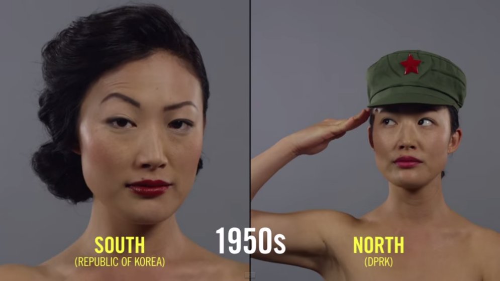 ВИДЕО: Эволюция красоты в Северной и Южной Корее за 90 секунд