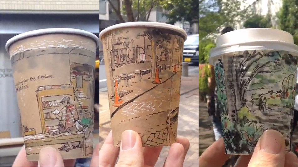 Что для одного мусор, для другого - холст: художник рисует на кофейных кружках