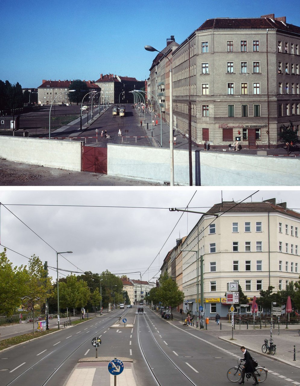 28 лет с падения Берлинской стены — 15 сильных фотографий в стиле "тогда и сейчас"