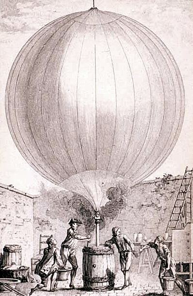 Līdzīga aerostata palaišana Parīzē 1783. gadā.